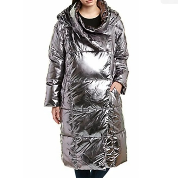 COPY UGG WOMENS CATHERINA PUFFER JACKET SILVER METALLIC XL NWT